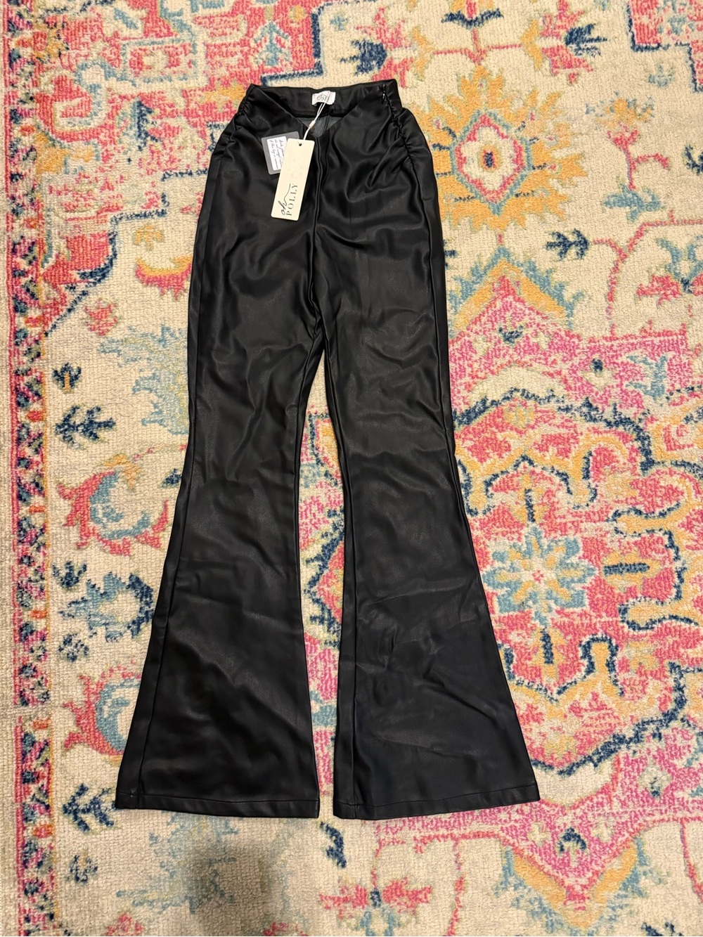 Oh Polly Black Faux Leather Pants